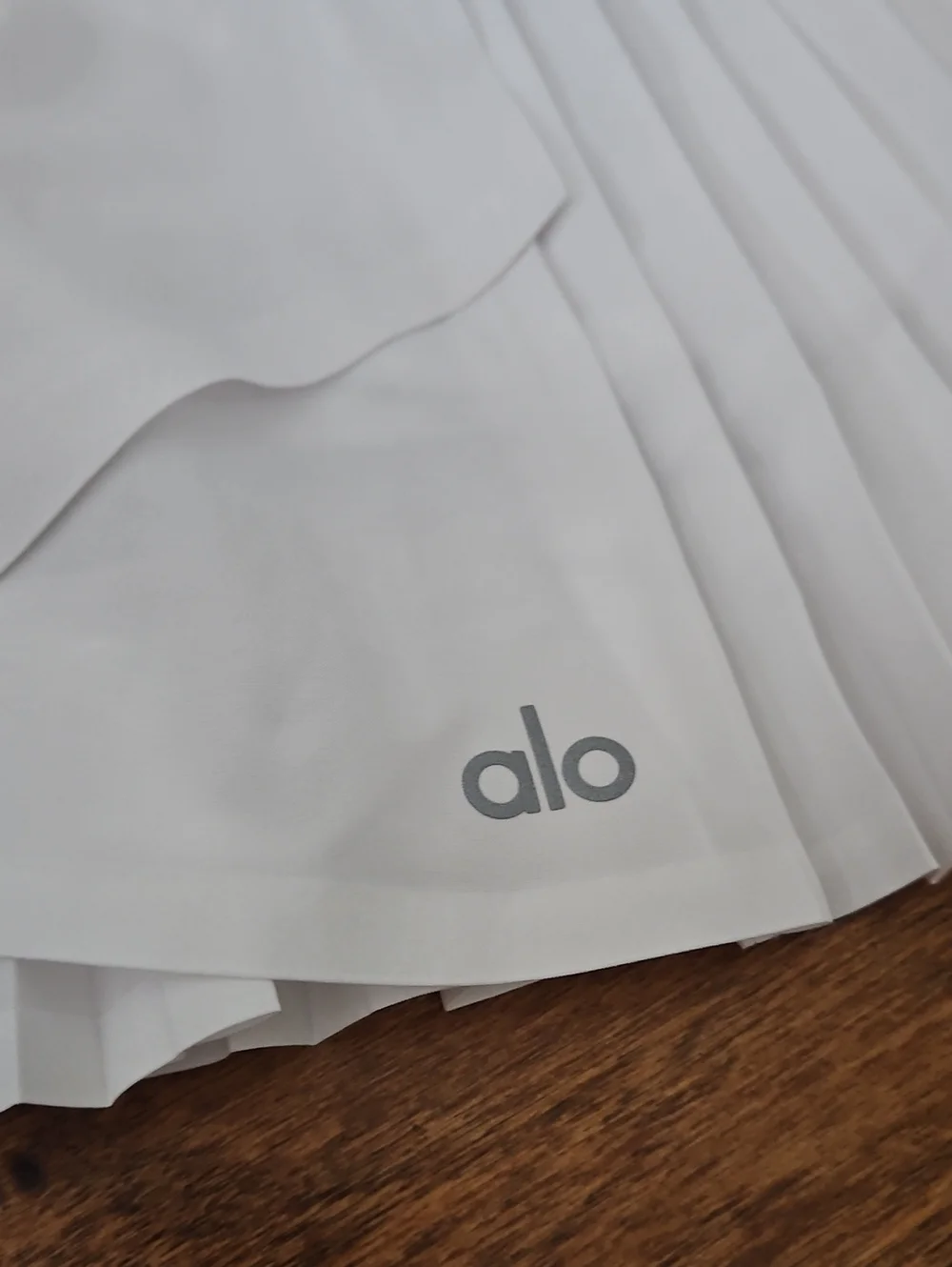 ALO Yoga White Pleated Mini Skirt
